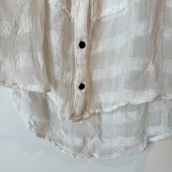 Free People Rainy Days Gauzy Swing Top Peasant Blouse, White, Size M, NWT - Picture 6 of 12